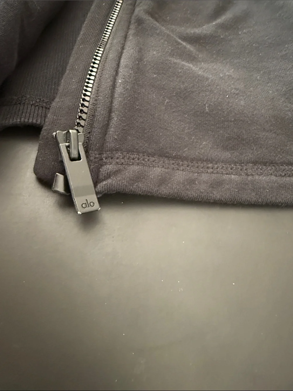 Alo Black Zip-Up Hoodie